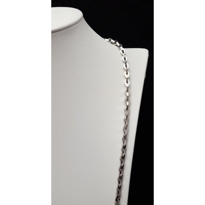 14K White Gold Designer Link Chain Necklace