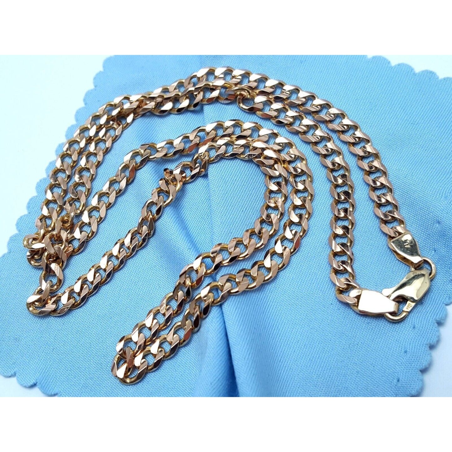 14K Rose Gold Cuban Link Chain Necklace