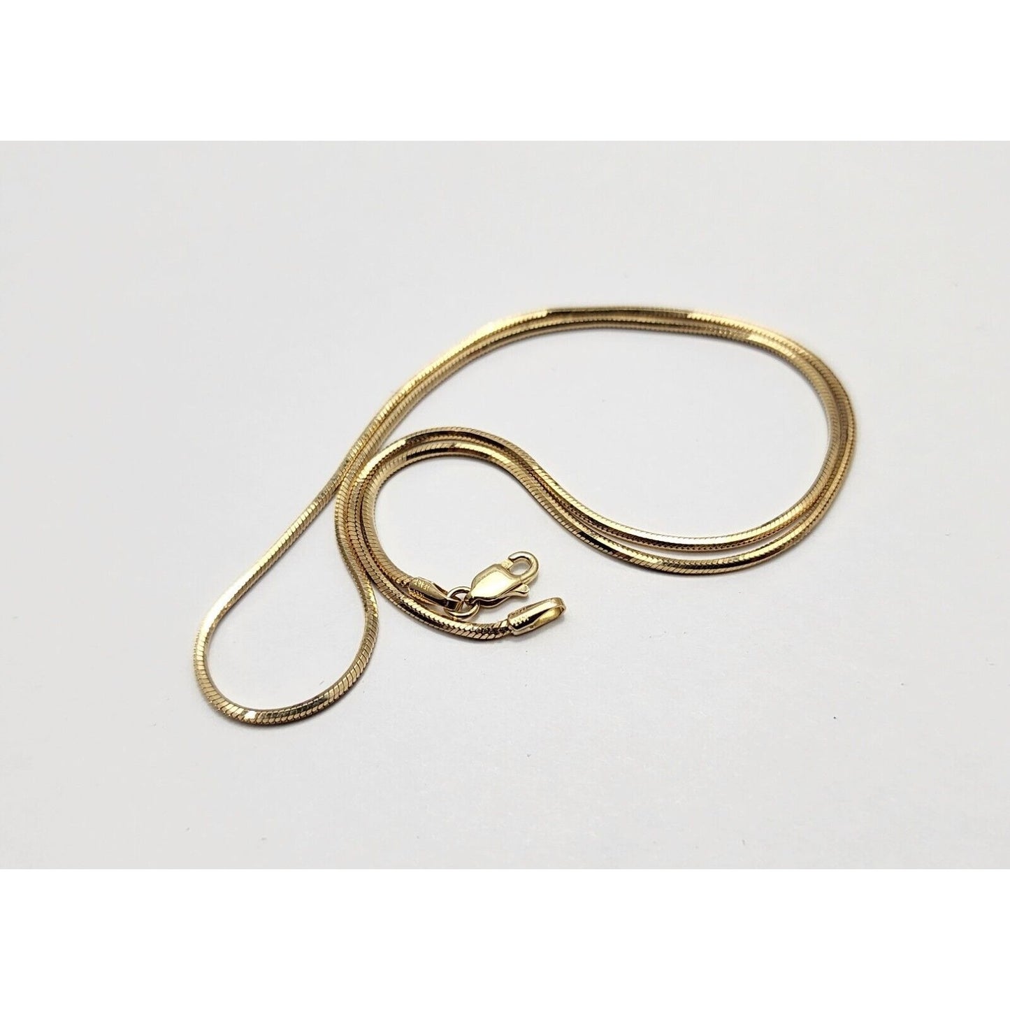 14K Yellow Gold Italy Snake Choker Chain Necklace