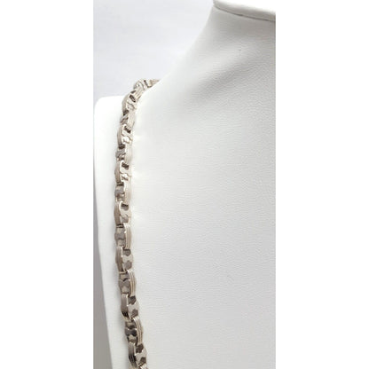 Large Heavy 18K White Gold Link Chain Necklace