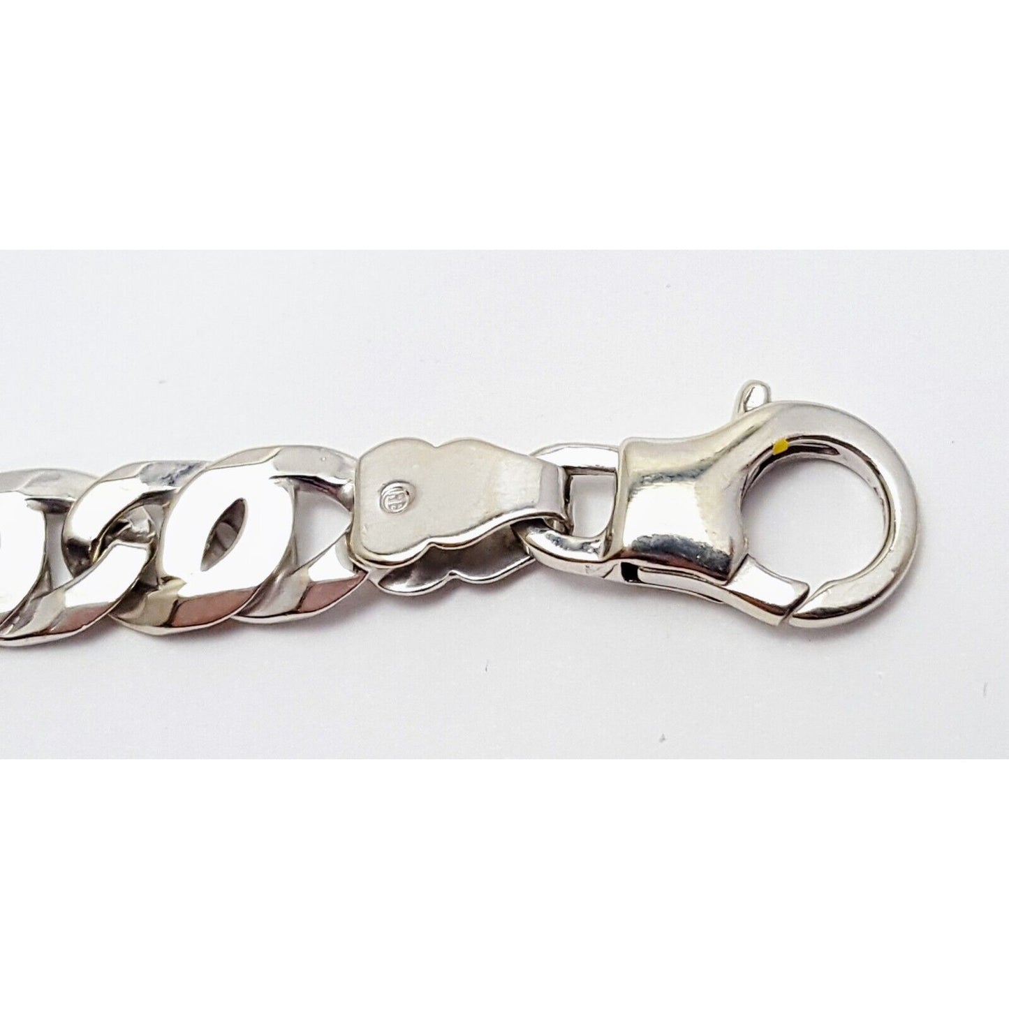 10K Solid White Gold Fancy Figaro Link Bracelet