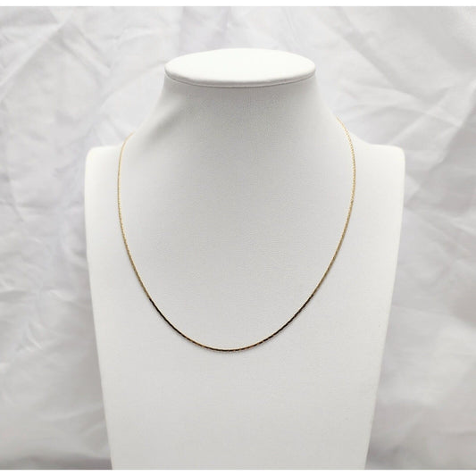 14K Yellow Gold Cobra Link Chain Necklace