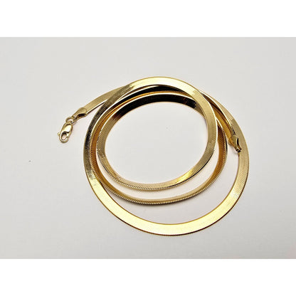14K Yellow Gold Herringbone Chain Necklace