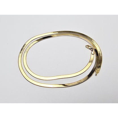 14K Yellow Gold Herringbone Chain Necklace