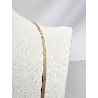 14K Yellow Gold Herringbone Chain Necklace