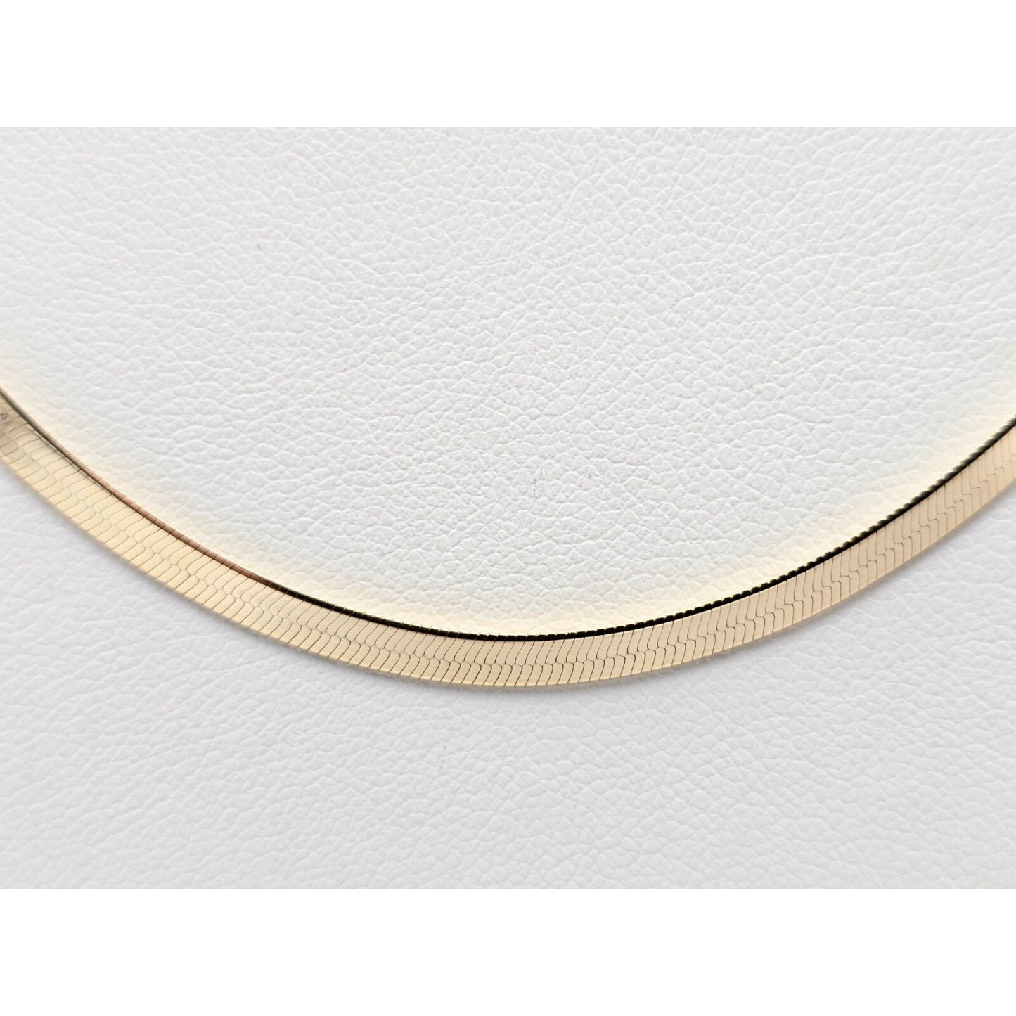14K Yellow Gold Herringbone Chain Necklace