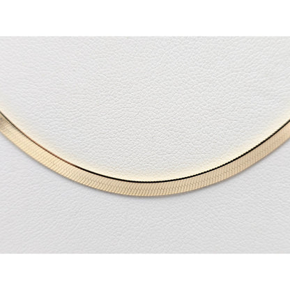 14K Yellow Gold Herringbone Chain Necklace