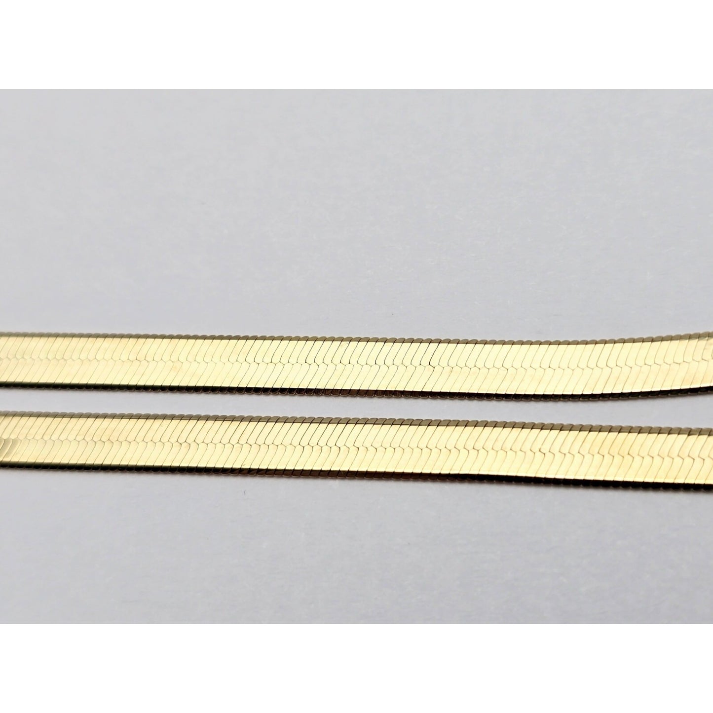 14K Yellow Gold Herringbone Chain Necklace