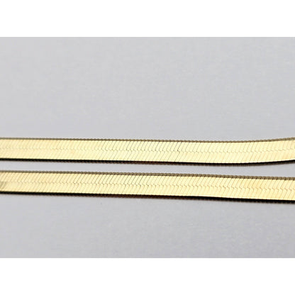 14K Yellow Gold Herringbone Chain Necklace