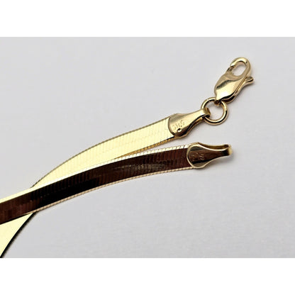 14K Yellow Gold Herringbone Chain Necklace