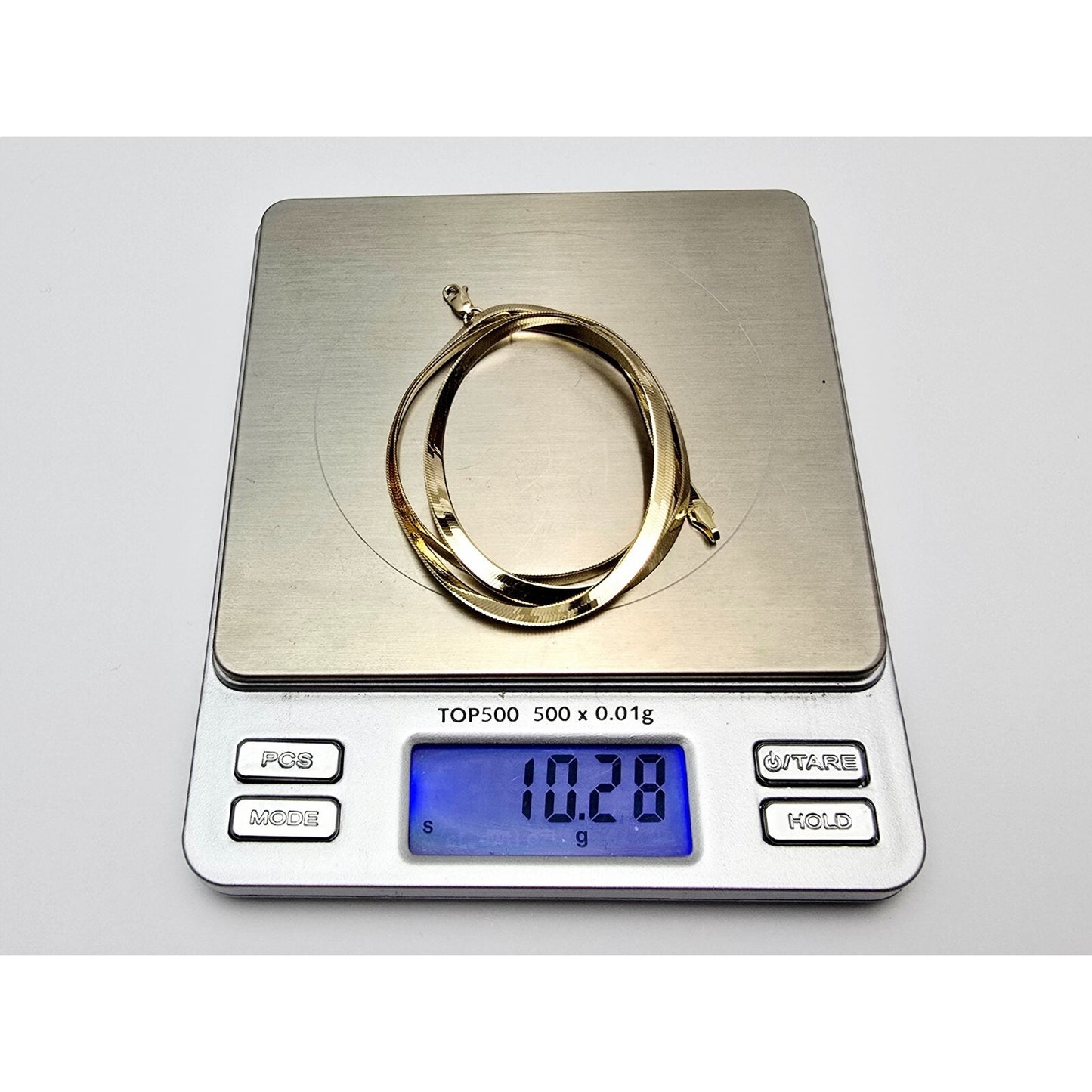 14K Yellow Gold Herringbone Chain Necklace