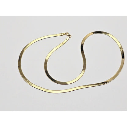 14K Yellow Gold Herringbone Chain Necklace