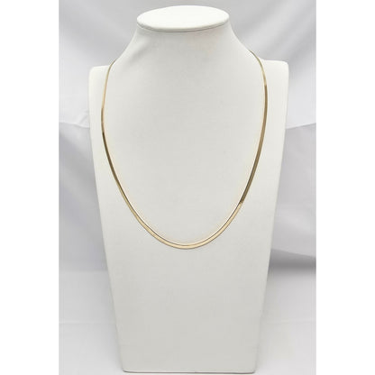 14K Yellow Gold Herringbone Chain Necklace