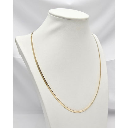 14K Yellow Gold Herringbone Chain Necklace