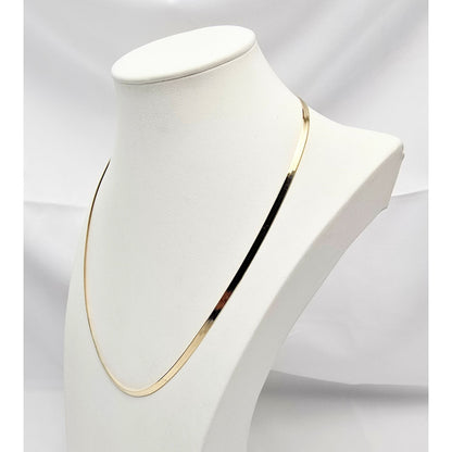 14K Yellow Gold Herringbone Chain Necklace