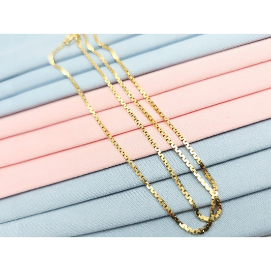 18K Yellow Gold Boxed Serpentine Link Chain Necklace