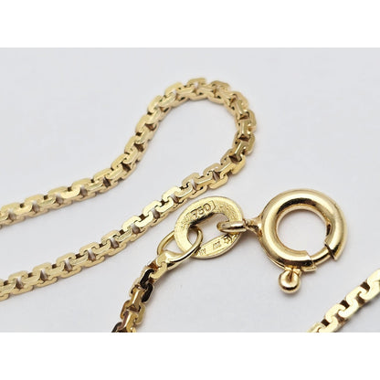 18K Yellow Gold Boxed Serpentine Link Chain Necklace
