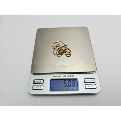 18K Yellow Gold Boxed Serpentine Link Chain Necklace