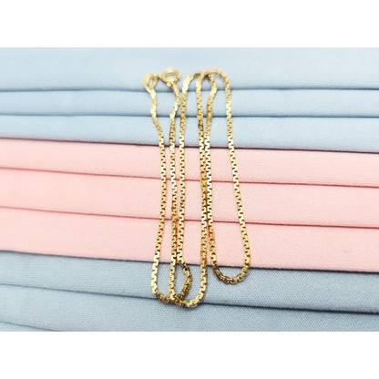 18K Yellow Gold Boxed Serpentine Link Chain Necklace