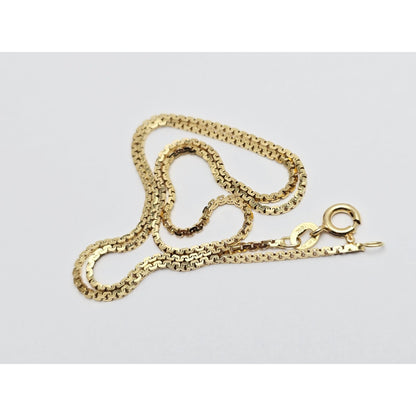 18K Yellow Gold Boxed Serpentine Link Chain Necklace