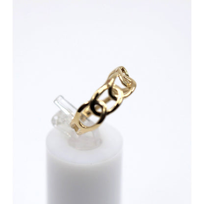 14K Yellow Gold Open Cuban Curb Link Chain Statement Ring