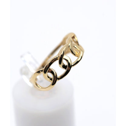 14K Yellow Gold Open Cuban Curb Link Chain Statement Ring