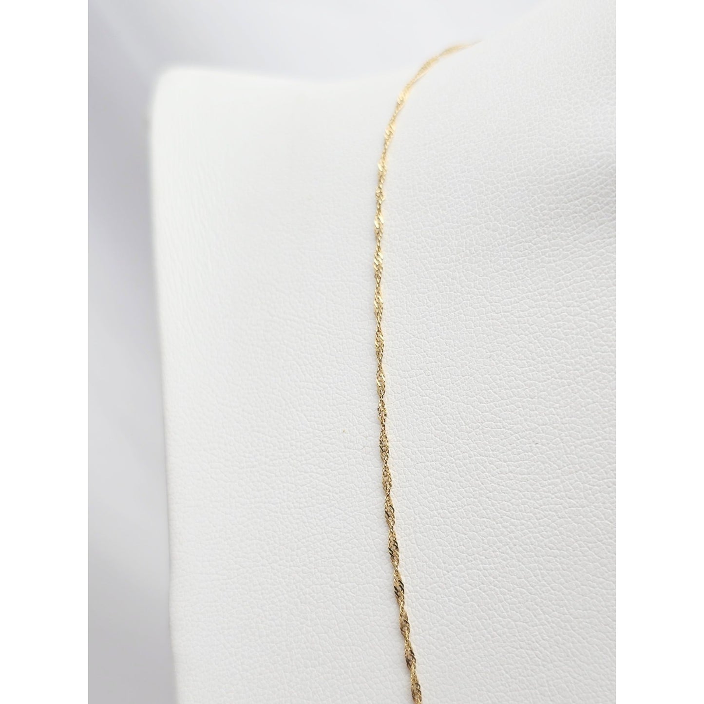 14K Yellow Gold Initial Name Destiny Charm Pendant Singapore Link Chain Necklace