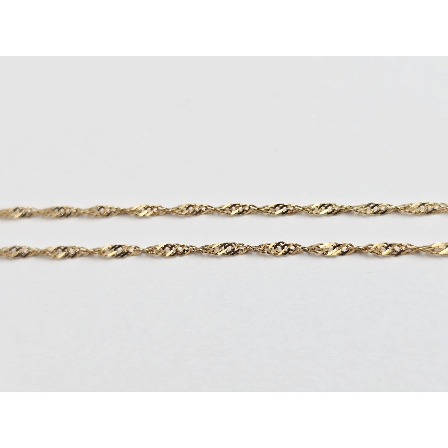 14K Yellow Gold Initial Name Destiny Charm Pendant Singapore Link Chain Necklace