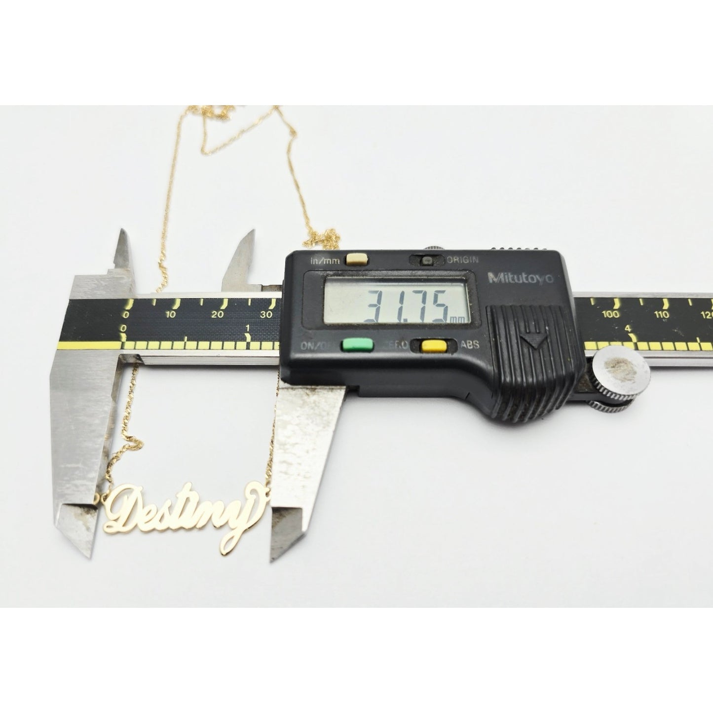 14K Yellow Gold Initial Name Destiny Charm Pendant Singapore Link Chain Necklace