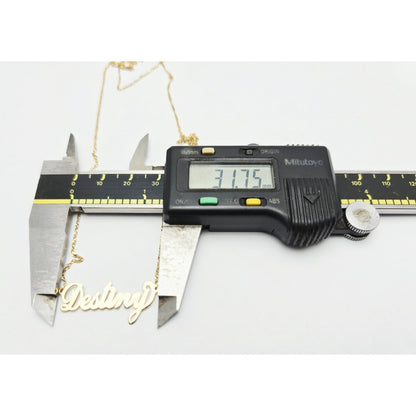 14K Yellow Gold Initial Name Destiny Charm Pendant Singapore Link Chain Necklace