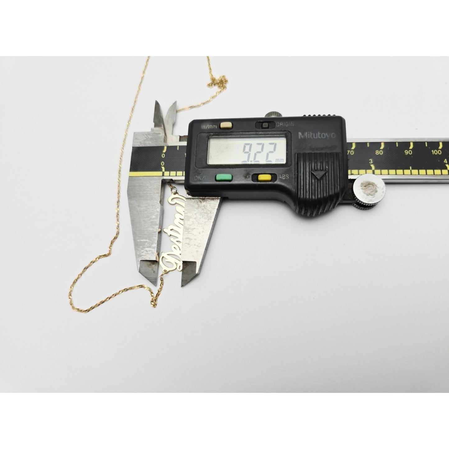 14K Yellow Gold Initial Name Destiny Charm Pendant Singapore Link Chain Necklace