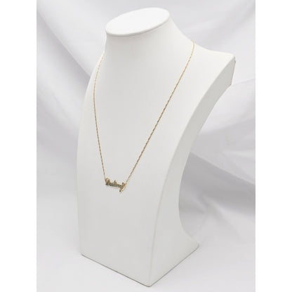 14K Yellow Gold Initial Name Destiny Charm Pendant Singapore Link Chain Necklace