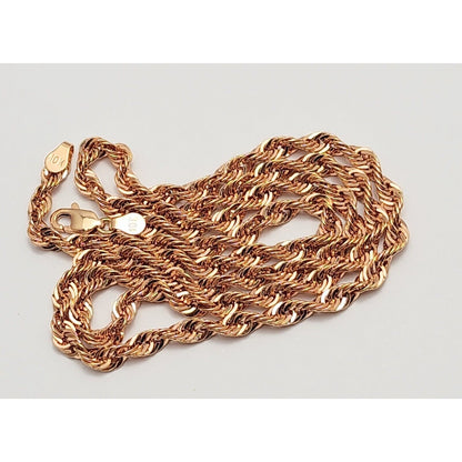 10K Rose Gold Rope Chain Necklace