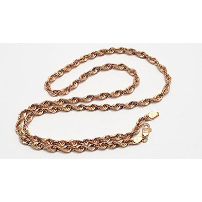 10K Rose Gold Rope Chain Necklace