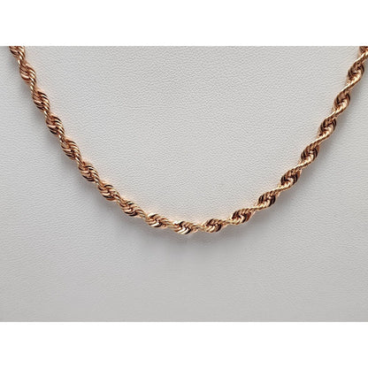 10K Rose Gold Rope Chain Necklace