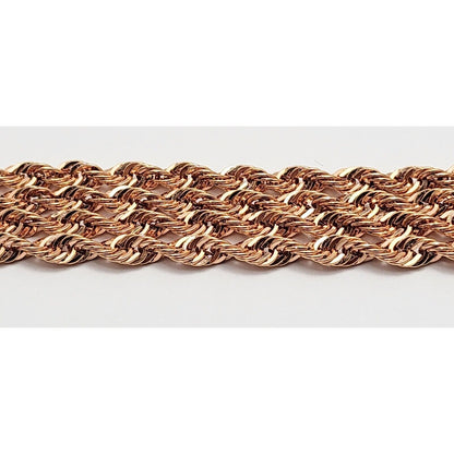 10K Rose Gold Rope Chain Necklace