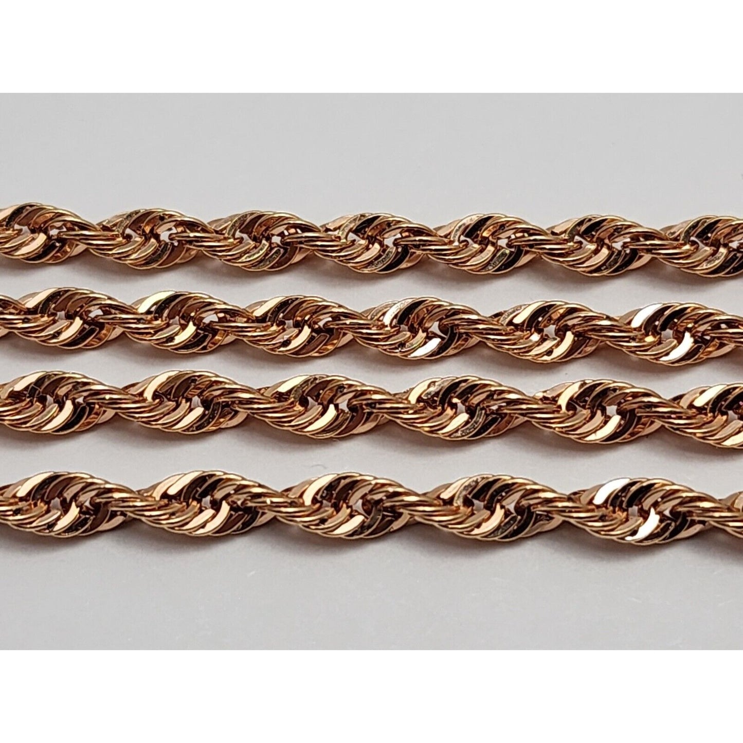 10K Rose Gold Rope Chain Necklace