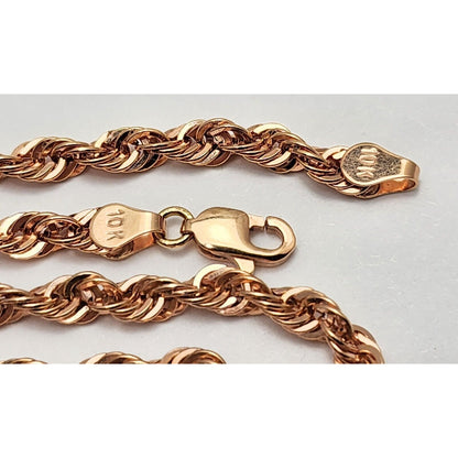 10K Rose Gold Rope Chain Necklace