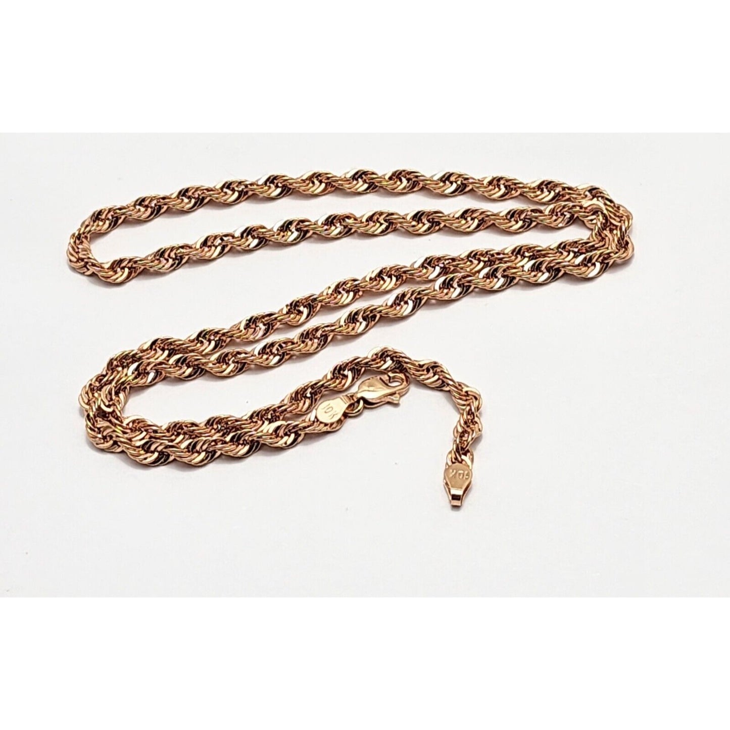 10K Rose Gold Rope Chain Necklace