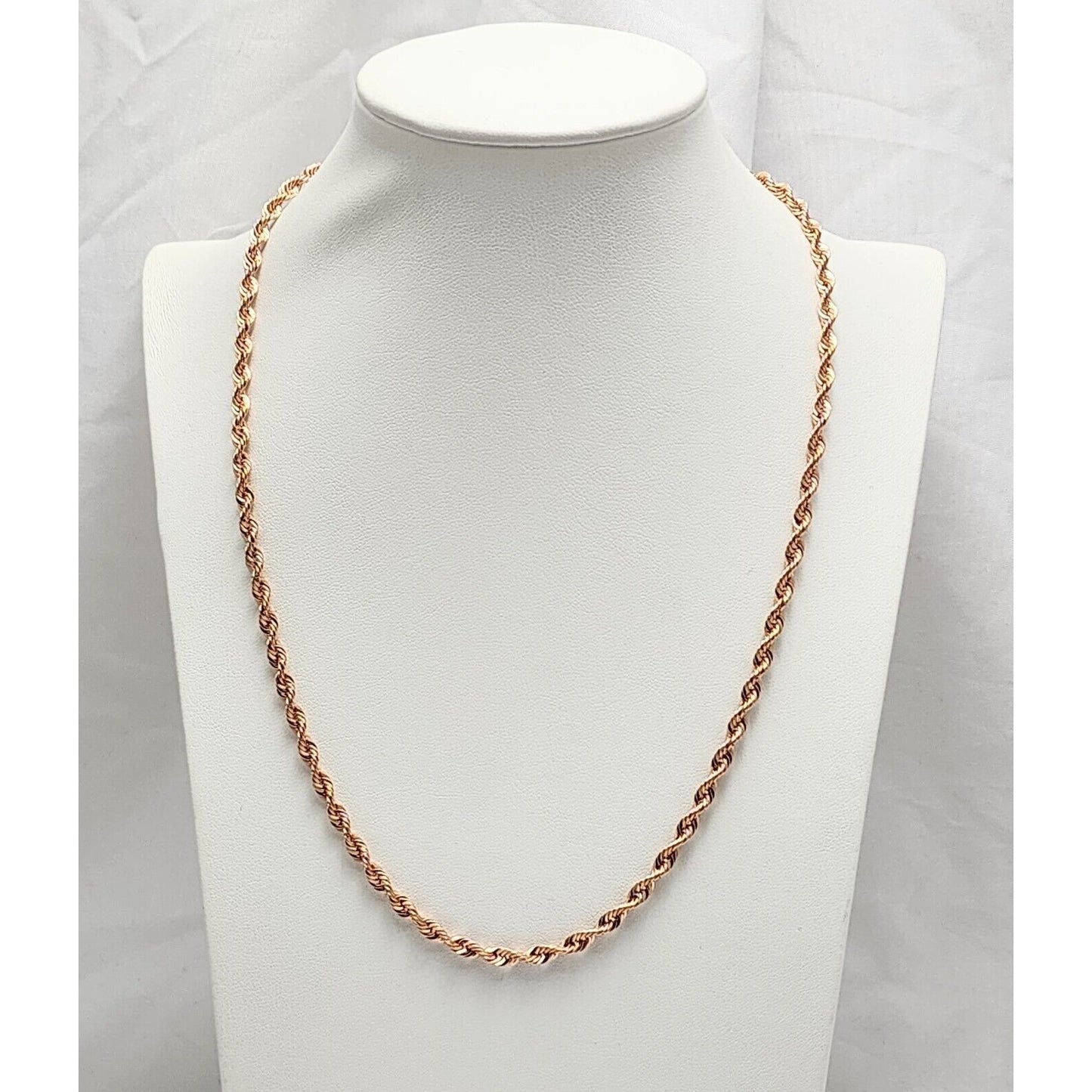 10K Rose Gold Rope Chain Necklace