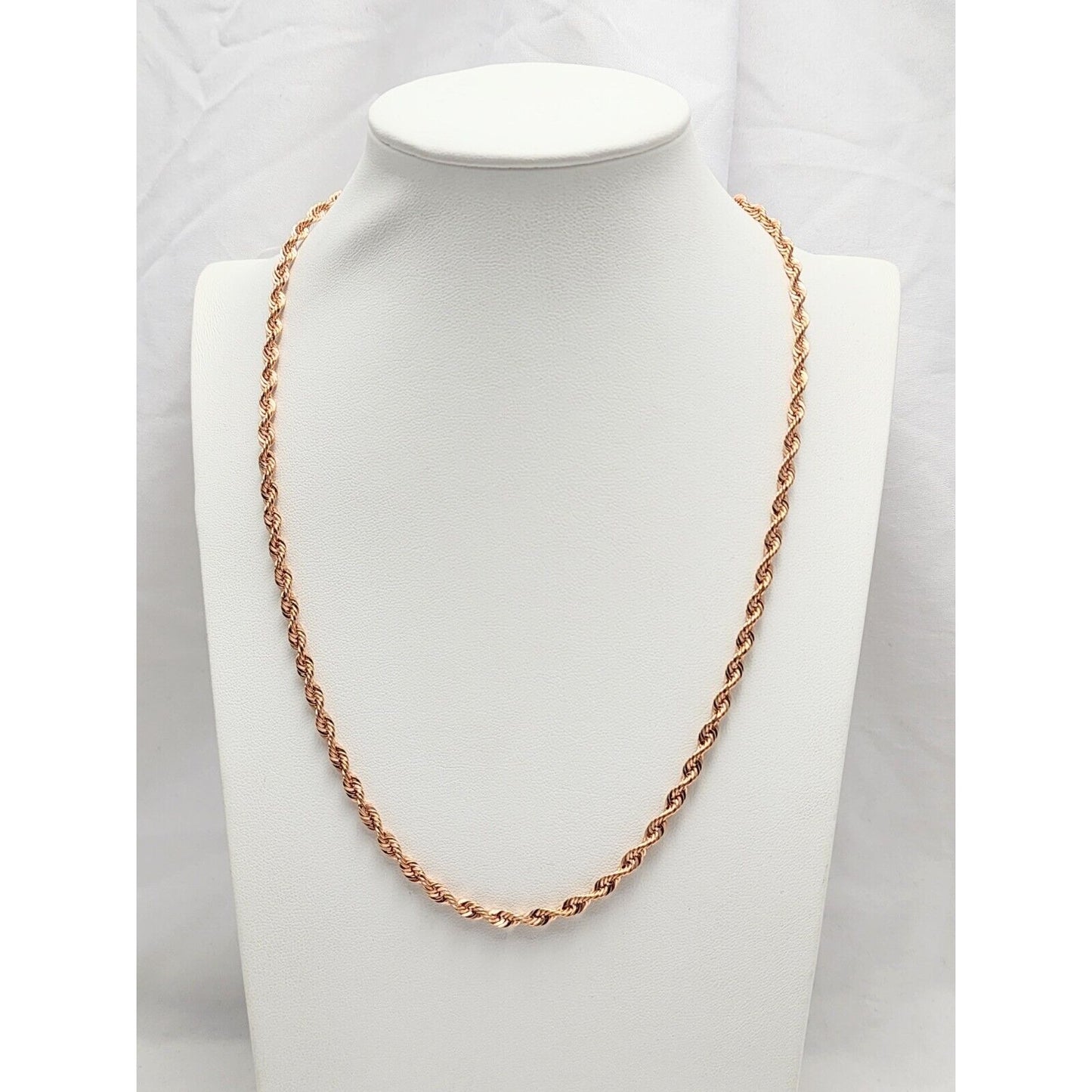 10K Rose Gold Rope Chain Necklace