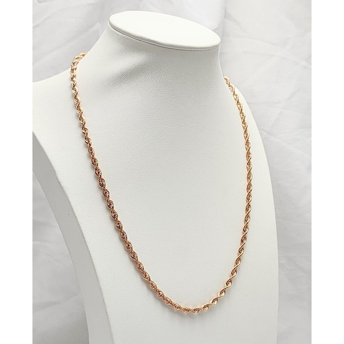 10K Rose Gold Rope Chain Necklace