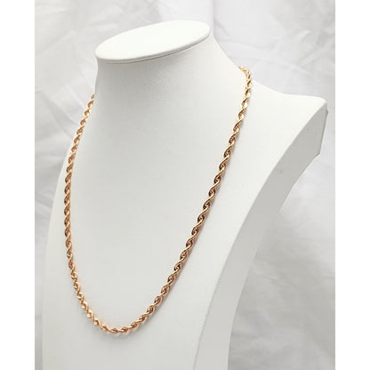 10K Rose Gold Rope Chain Necklace