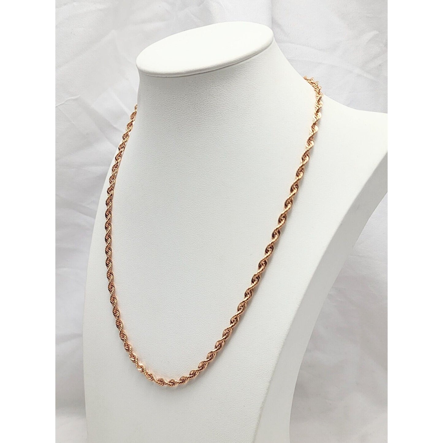 10K Rose Gold Rope Chain Necklace