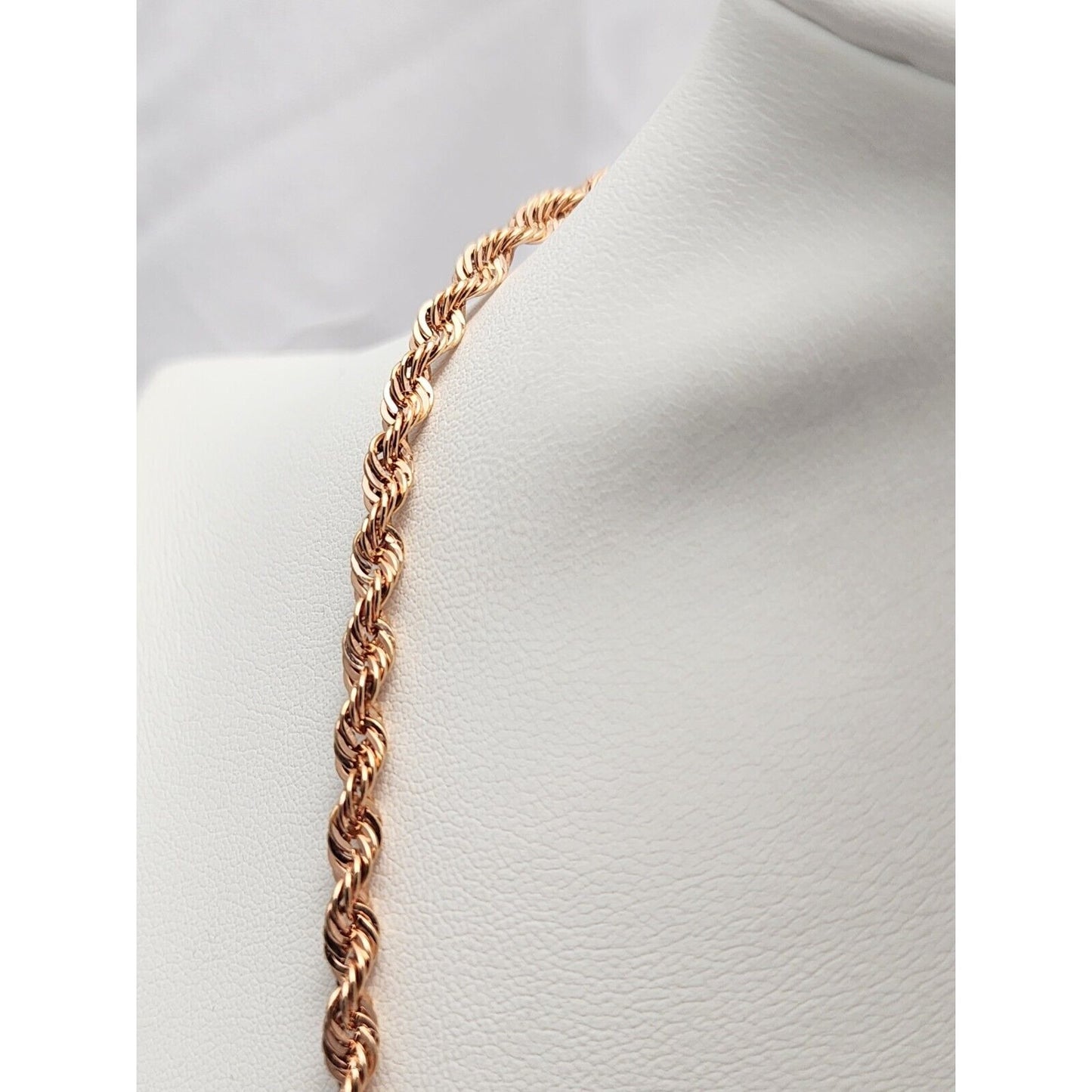 10K Rose Gold Rope Chain Necklace