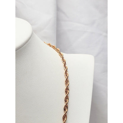 10K Rose Gold Rope Chain Necklace