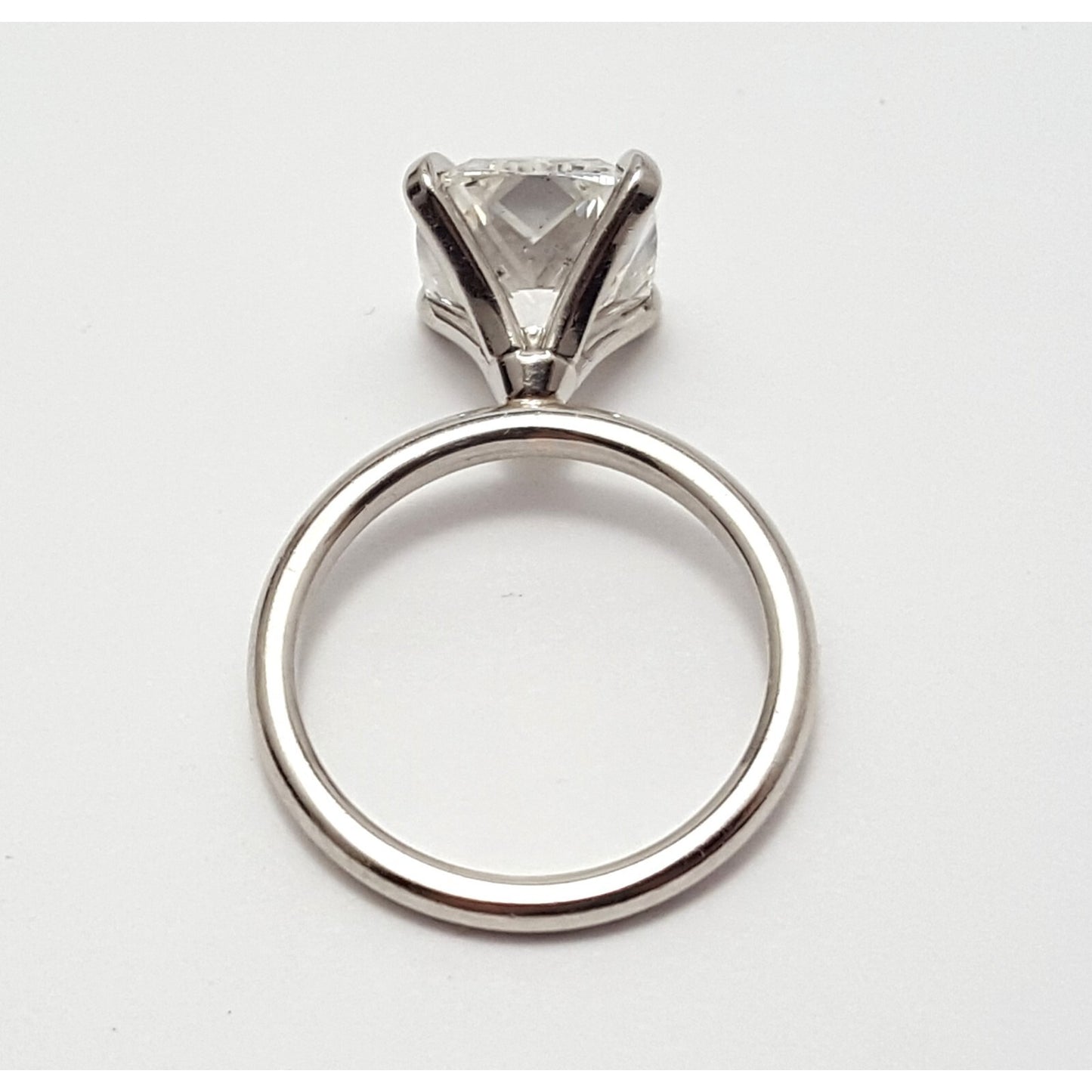 Platinum 3.01ct Natural Cushion Cut Solitaire Diamond Engagement Ring GIA Cert