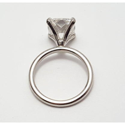Platinum 3.01ct Natural Cushion Cut Solitaire Diamond Engagement Ring GIA Cert
