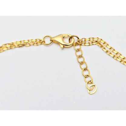 21K Yellow Gold Interlocking Circles Cable Link Resizable Bracelet