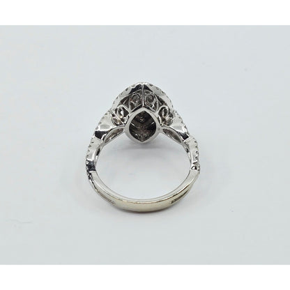 18K White Gold Diamond Engagement Marquise Shaped Ring